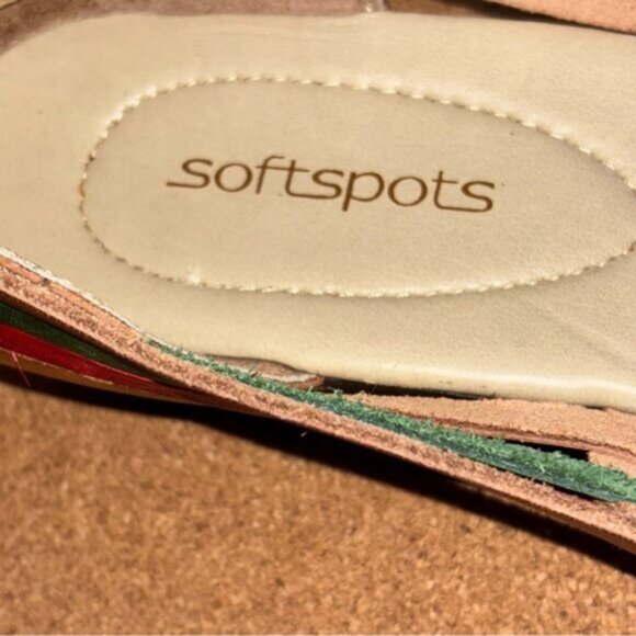 Softspots Multicolor Leather Flats 9W Shoes Bohemian Casual - Picture 2 of 9